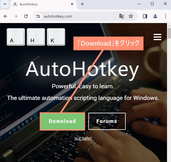 AutoHotKey「Download」をクリックします。