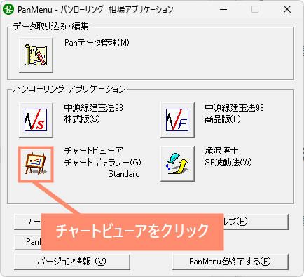 チャートビューアをクリック